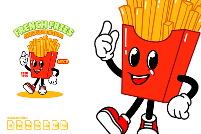 French Fries Character Cute character cute design illustration