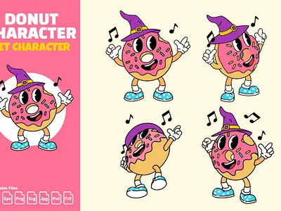 Donut Cute Character character cute donut illustration