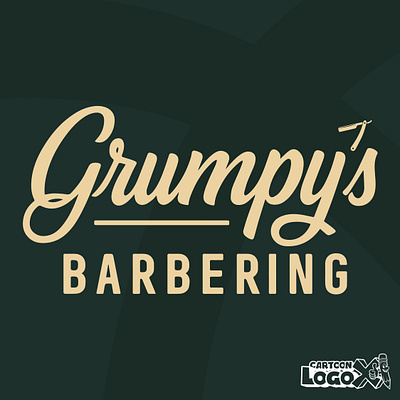 Grumpy’s Barbering — Classic Hand-Lettered Logo barber branding barber logo design barbershop identity barbershop logo branding design 2025 cartoonlogox character logo design classic brand identity creative branding agency custom typography logo hand lettered logo local business logo logo case study logo family mascot logo design modern barbershop design professional logo design retro logo design small business branding vintage logo