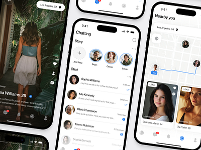 Connect - Modern Dating Mobile App bubble chat couple date dating dating app finder match messages mobile mobile app modern nearby relationship search social media ui ux video call