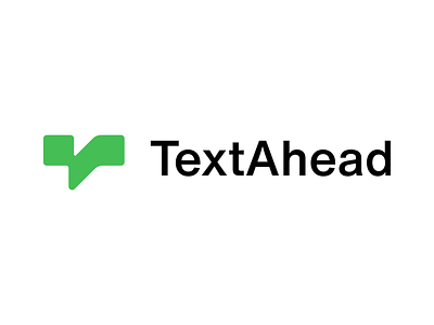 TextAhead arrow branding chat concept hidden letter t logo design message modern negative space speech bubble talk