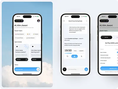 Lumina AI - AI Assistant activity ai chat ai clean design app human intelligence mobile modern productivity to do list tools ui ux white