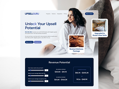 UpsellGuru Website blue brand strategy branding design forms graphic design hotel mockup ui vector website wordpress