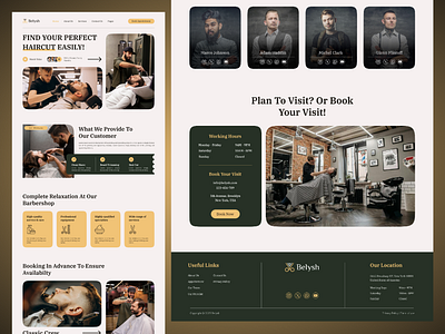 Barber Shop Landing Page – Modern UI/UX Concept barber landing page barber shop beauty salon booking app clean design concept design ecommerce design grooming hair stylist landing page minimal design modern design product design responsive design salon website service website ui design uiux ux design web design