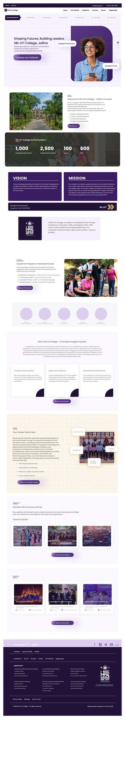College Website UI Design branding college ui css design figma graphic design illustration logo ui uiux