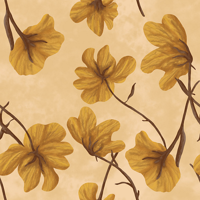 Vintage Yellow Flowers. Seamless pattern botanical fabric fashion floral flower pattern seamless textile yellow