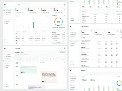 CRM dashboard design b2b crm design interface product saas service ui web