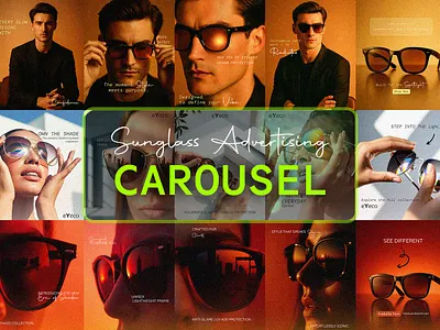 Premium Sunglass ad post carousel design branding carousel design clean design design graphic design hooking minimal minimalist design modern professional simple design social media social media post design sunglass ad sunglass ad design