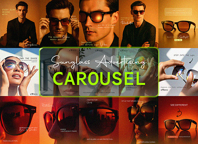 Premium Sunglass ad post carousel design branding carousel design clean design design graphic design hooking minimal minimalist design modern professional simple design social media social media post design sunglass ad sunglass ad design