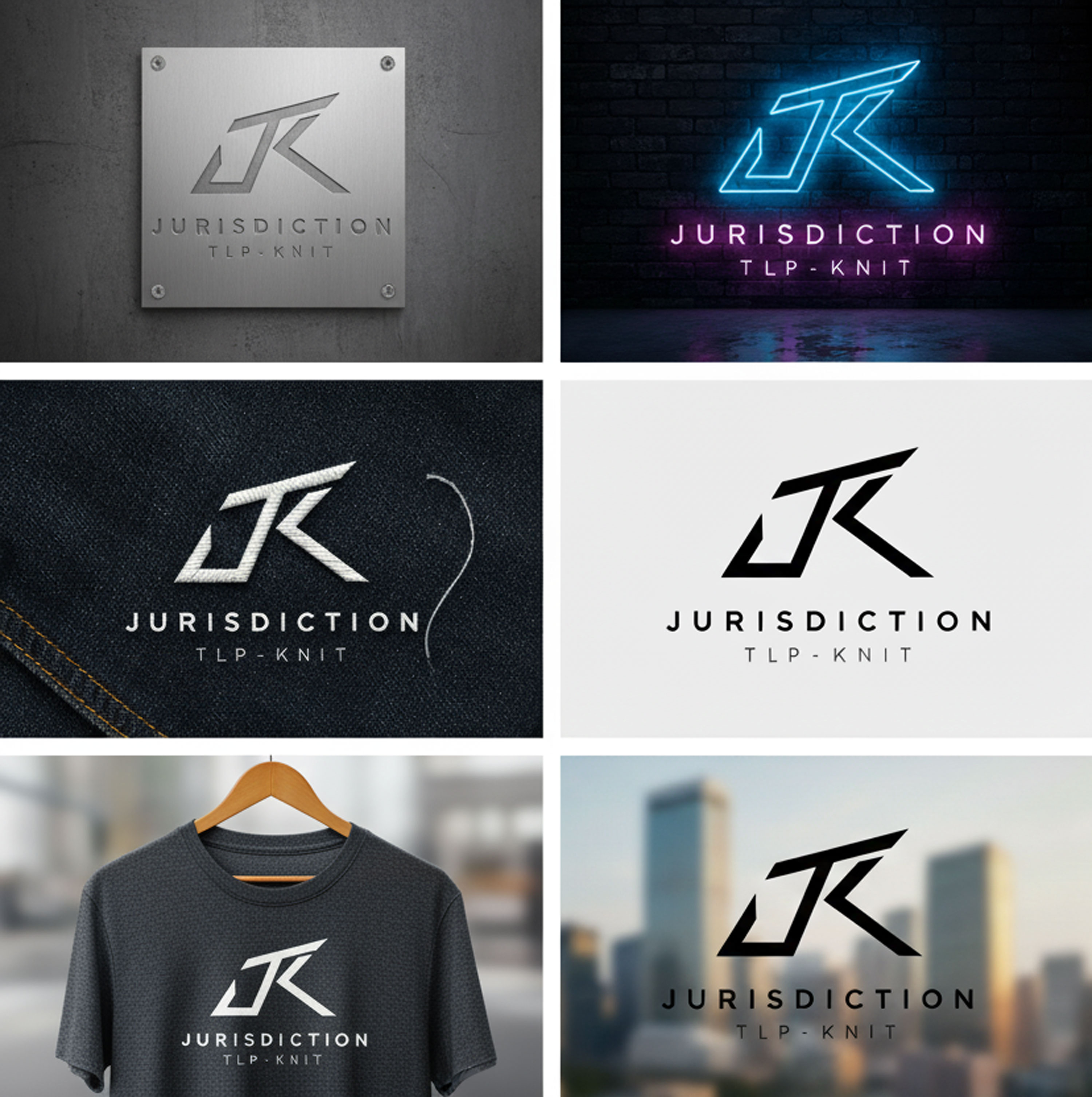 Jurisdiction TLP-KNIT — Bold Monogram & Brand Identity apparel apparel branding brand identity fashion graphic design jk lettermark logo design logomark modern logo monogram packaging design streetwear visual identity