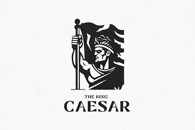 The King Caesar battle branding fierce god graphic design greek logo roman strong war warrior