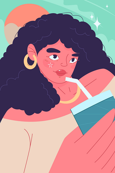 A quiet moment wrapped in soft hues calm characterdesign chillmood digitalart digitalillustration emotionalart flatdesign flatillustration illustration minimalstyle modernfemininity modernillustration portraitillustration quietmoment relaxvibes serenity vectorart visualstorytelling