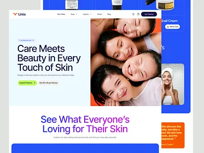 Lirea - E-commerce Website Landing Page company profile design desktop e commerce e commerce website healthy website homepage landing page minimalist modern design online shop shops skincare product ui uidesign uiux ux uxdesign web design website