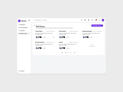 Yaksha - Role Groups design lxp saas ui ux uxdesign
