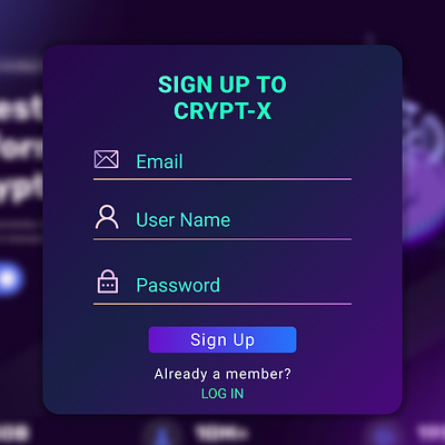 Pop-up for Website Sign Up crypto daily ui graphic design pop up popup form website sign up form ui ui ux ui ux design ux web design web ux website ui