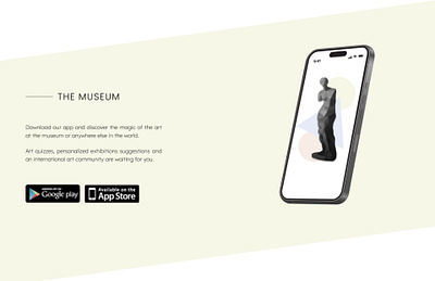 🏛️ Museum Website: Download the App Section Design advertising app apple content download google image light minimalistic mode museum section subtile text title website