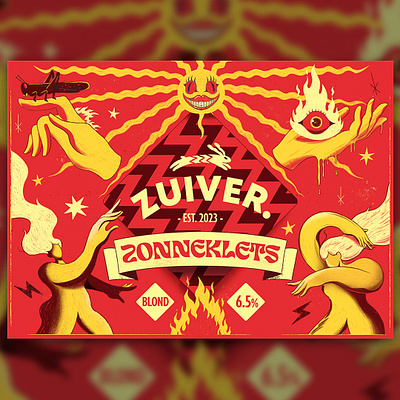 Beer Label beer beer branding beer design beer label dance elixer evil fire florian farhay illustration label label design locust packaging packaging design potion red stars sun woman