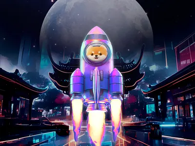 A dog that just wants to go to space cyberpunk dog game ui