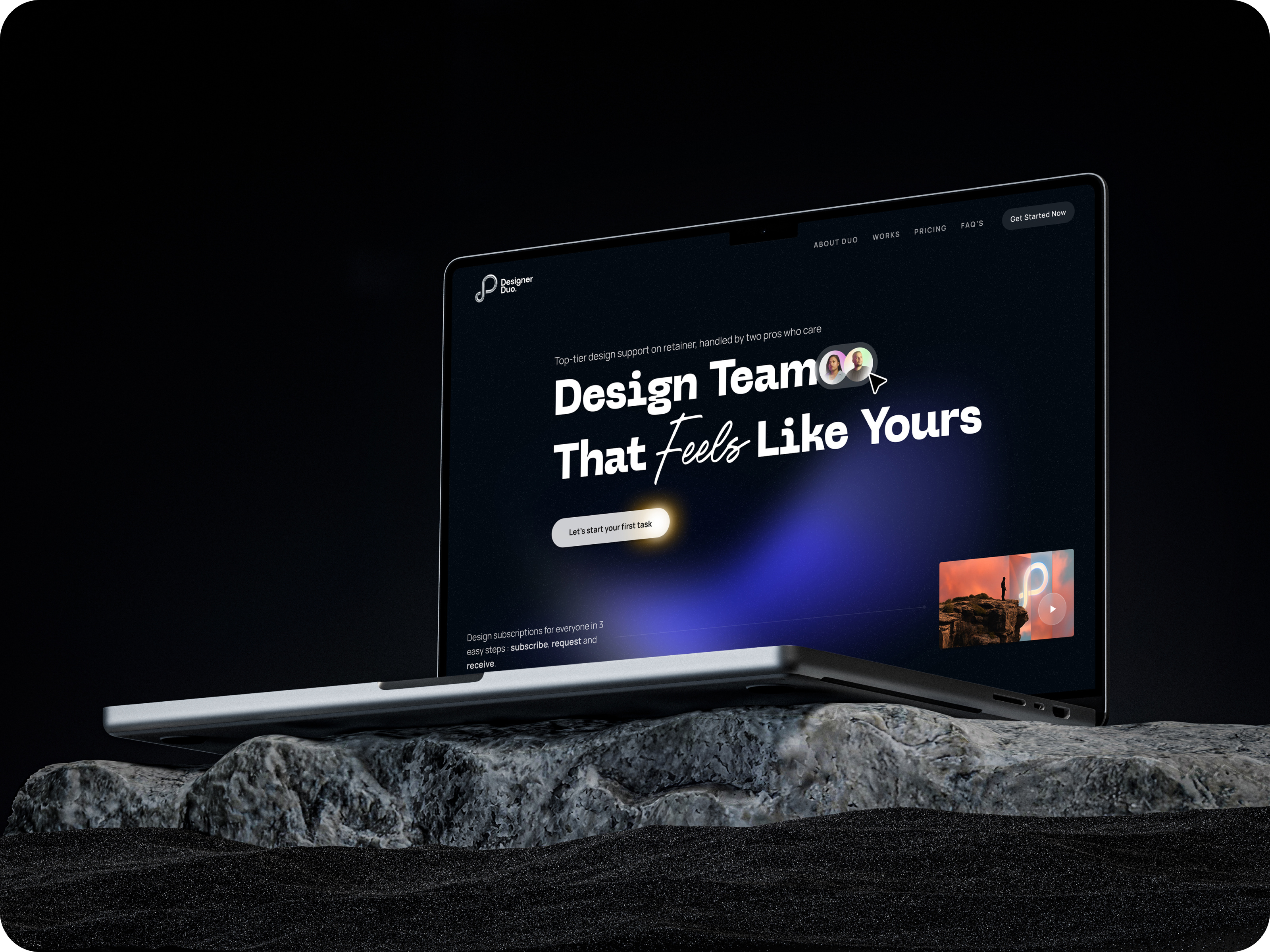 Example of Designer Duo Landing Page