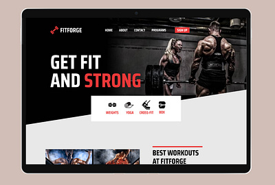 Gym : Home Page branding design fig figma gym illustration ui