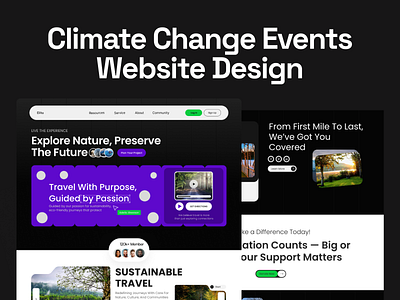 🌍 Climate Change Events — Modern & Engaging Website Design animation branding design illustration landing page ui ui design uiux web design web template website design