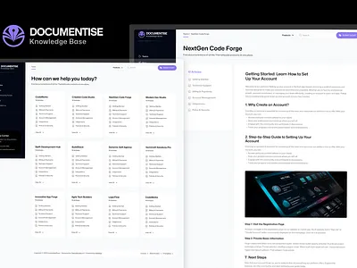 Documentise - Documentation Base Figma Template design doc docs documentation figma portfolio profile ui webflow webflow template