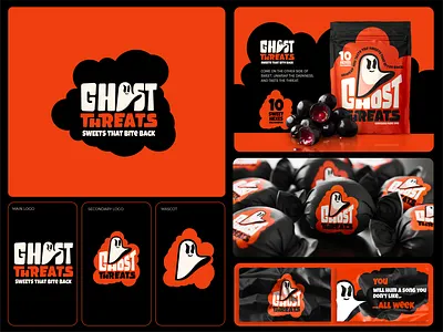 Ghost Threats alex seciu branding candy brand candy logo ghost ghost logo halloween halloween logo logo design logo designer packaging design phantom phantom logo sweet brand