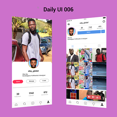 Daily UI 006 - User Profile 006 dailyui dailyui 004 design
