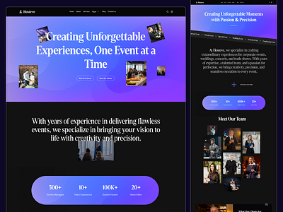 Hosteve - Weddings & Events Planner Agency Figma Template agency event event planner ui weading agnecy webflow webflow template wedding wedding planner