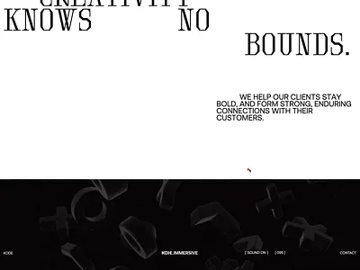 KODE Immersive 3d 3d animation animation creative experimental hero design home page hover animation hover interaction interactive landing page logo 3d malvah motion graphics serif typography ui ux web design