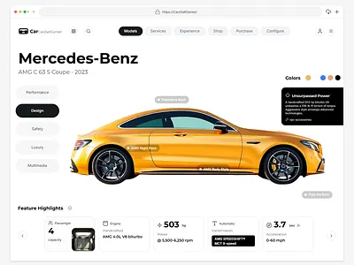 Vehicle Showcase UI – Premium Car Web Design app application design branding car ui clean dark ui dashbaord dashbaord design design design agency design services illustration landing page logo ui website design