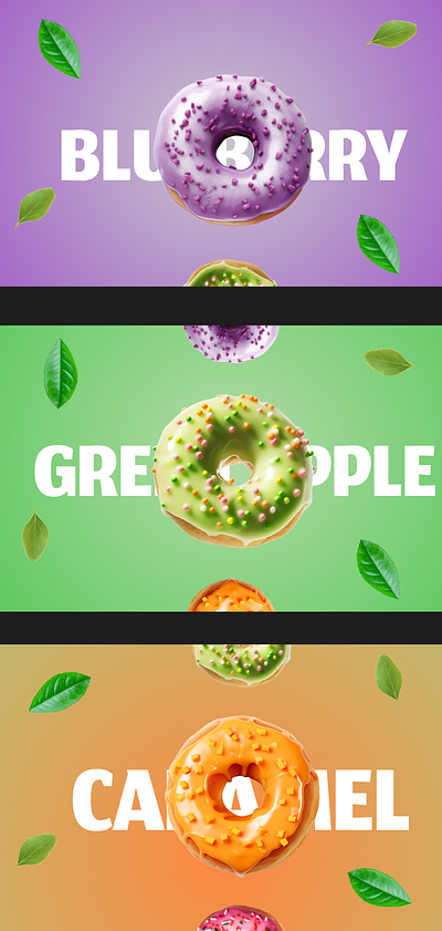 Sweet Donut Poster Series – 3D Flavor Visuals 3d 3d design animation branding figma design food illustration logo minimal ui motion graphics product poster ui