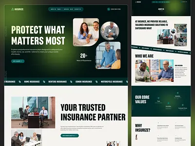 Insurize - Insuranc & Consulting Services Figma Template consulting dark insurance modern webflow webflow template