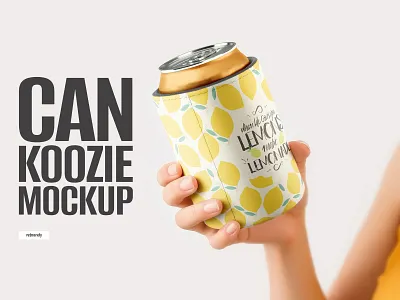 Can Koozie Mockup alcohol aluminum aqua beer can can koozie canned drink drops fizzy pop fluid jar liquid metallic ml mockup slo mo soda splash tin