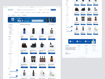 HealKart – Product Categories Page for Online Pharmacy Website ai b2b b2c bio tech card design categories dashboard ecommerce health tech healthcare landing page landing page medical website online store pharma website product design saas ui ux web app web design