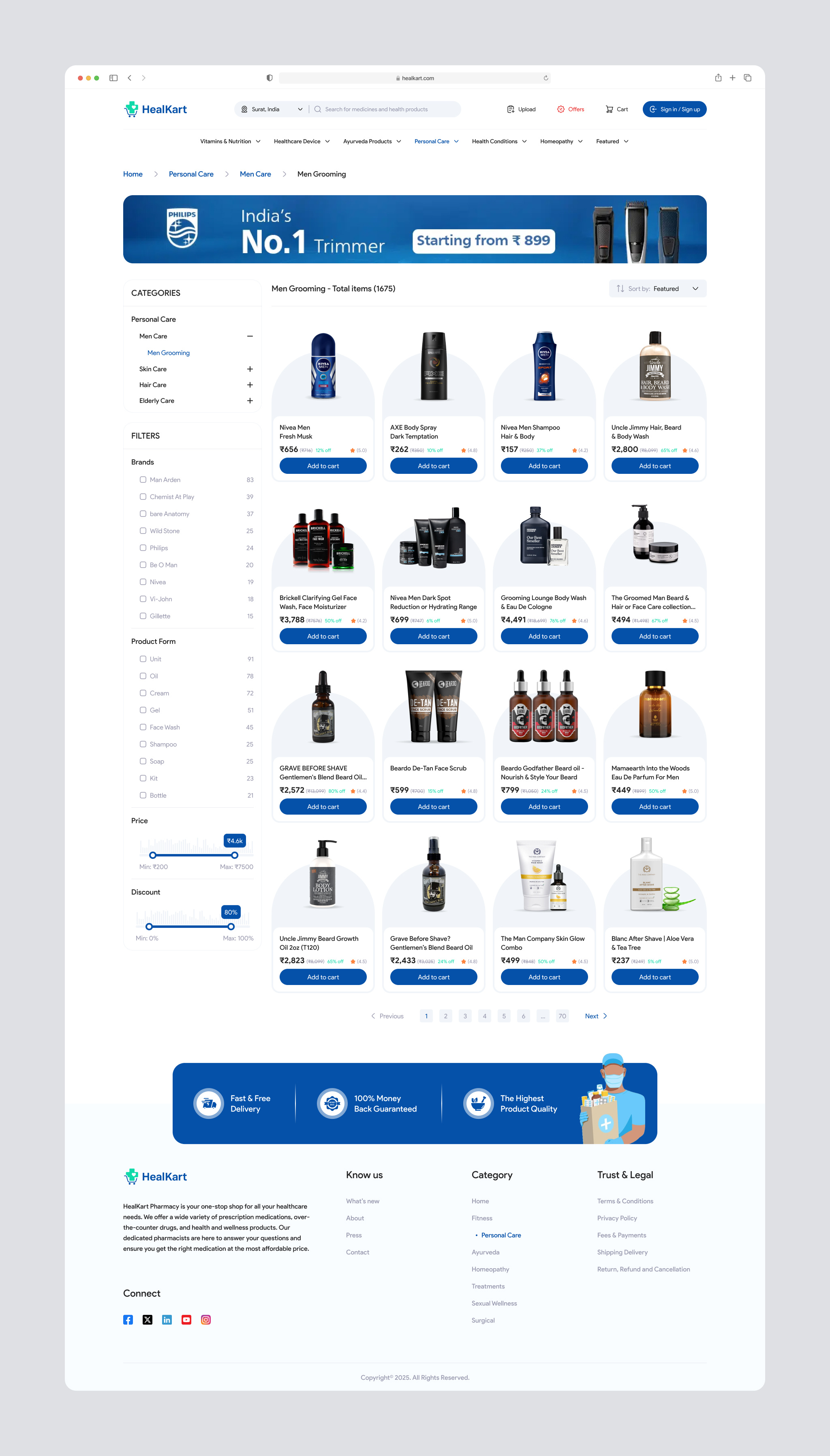 Example of Pharmacy Website Design & Development