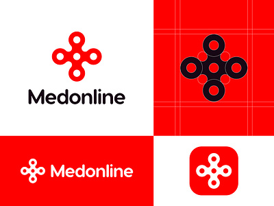 Medonline Logo Branding app logo brand identity branding clinic design emergency health hospital icon logo logo design logo mark mark medical logo medicine minimal modern logo pharmacy plus visual identity