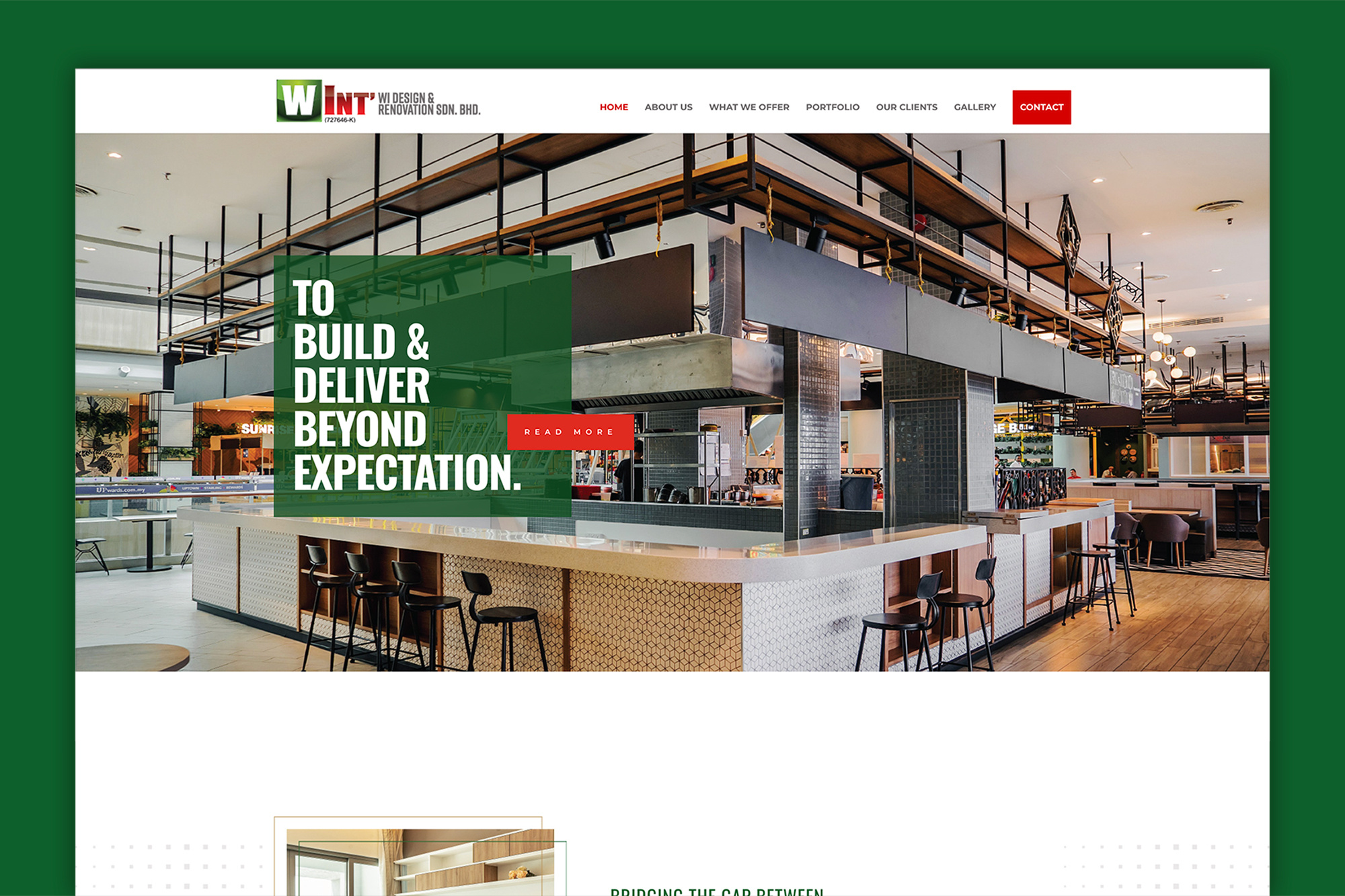 Renovation Company Website Design branding clean corporate creative design furniture graphic design modern presentation print professional renovation web