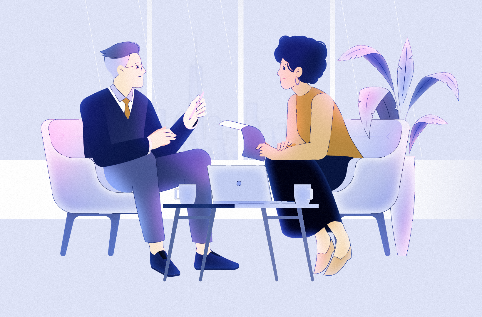 Website Business Meeting Illustration 2d after effects illustration motiongraphics vector