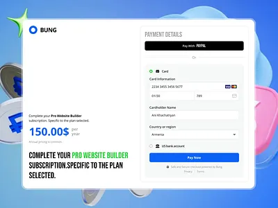 Checkout Form For Website Builder - Daily UI #002 animation checkout daily ui design systems logo payment product design success ui ux