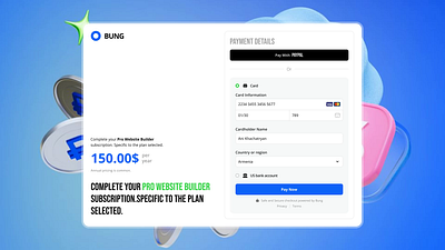 Checkout Form For Website Builder - Daily UI #002 animation checkout daily ui design systems logo payment product design success ui ux