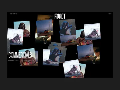 Robot agency branding bold typography brand identity colour palette creative agency site editorial layout film content studio full width hero immersive visuals interactive scroll logo redesign production company site responsive design studio portfolio ux ui web design