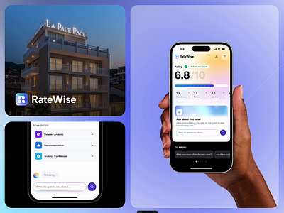 Mobile App Design — Travel Reviews & AI Insights (iOS, Figma) ai ai app app hotel app ios ios app mobile app mobile app design mobile design mobile first modern travel app ui ux