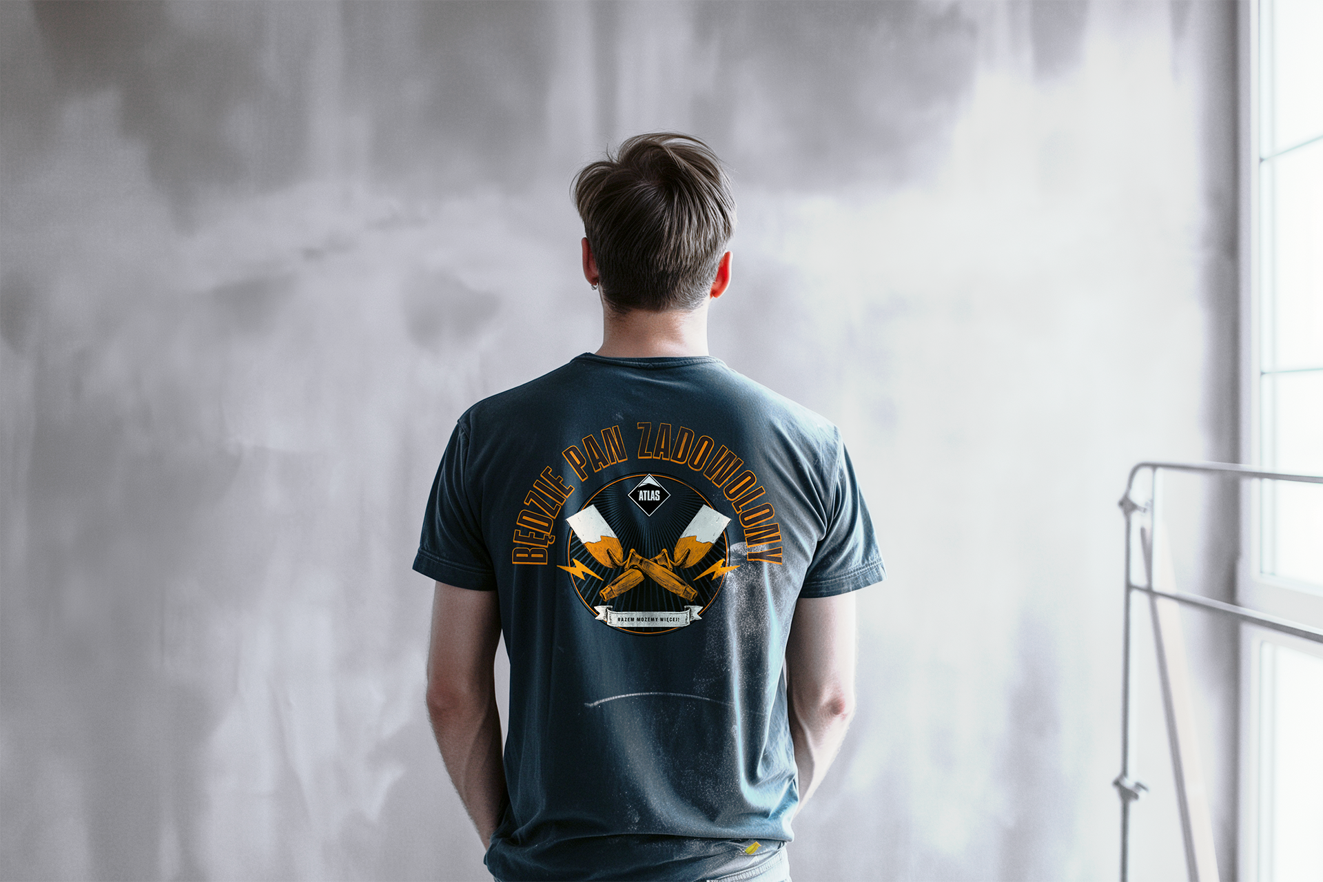 You’ll Be Satisfied atlas casual tshirt discharge print graphic design illustration print design razemmozemywiecej rocknroll tshirt worker wear