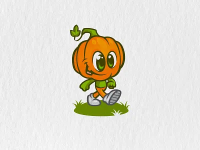 Pumpkin autumn cartoon character comic design fun garden graphic design halloween happy harvest holiday illustration logo mascot plant pumpkin
