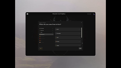 AI-Powered RPG Game Experience accessibility ai ai driven chat chat bot collections dark equipment fantasy game gamification illustration missions modern modular design system rpg game rpg interface table visual actions visual identity