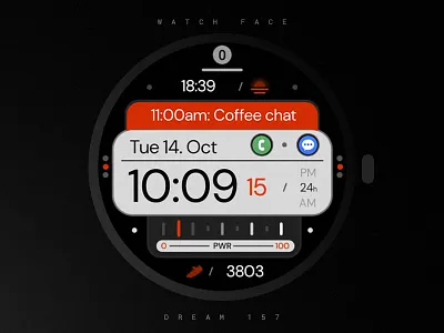 Digital Watch Face black branding design digital graphic design gray illustration orange samsung simple smartwatch technology ui watch watchface