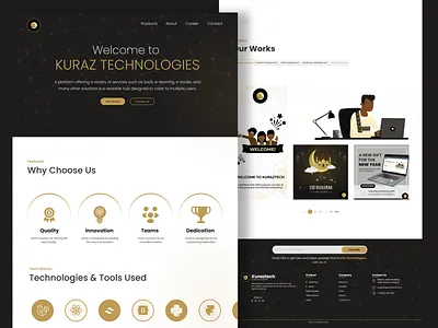 Modern Landing Page Design branding cleaninterface corporatedesign creativedirection darktheme designsystem e learning figma landingpage minimaldesign moderndesign productdesign saasdesign techbrand uiux uxcasestudy visualidentity webdesign websiteconcept