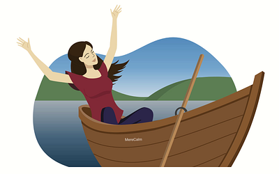 “Sailing in Silence — by mereCalm” 2d animation 3d animation branding calm design dreamy graphic design illustration logo minimal motion design ocean peaceful sea silence storytelling svg animation vector vector art