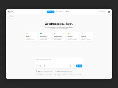 Personal AI Assistant Website ai chatinterface design landing page productdesign saas ui uidesign web web design webdesign website